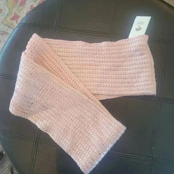 Tucker + Tate Girl's Pink Metallic Silver Acrylic Infinity Scarf - Picture 2 of 6
